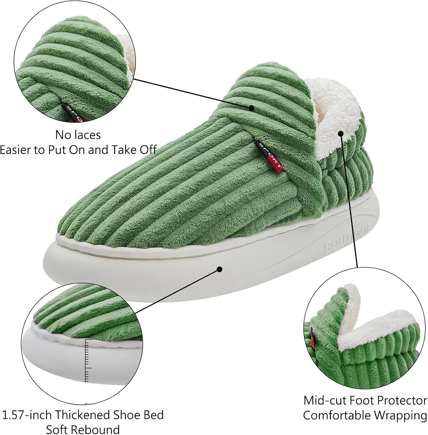 Pluffi Slipper Booties Women Men Cloud Slippers Fluffy Slippers for Women Warm Thick Sole Anti-Skid House Shoes