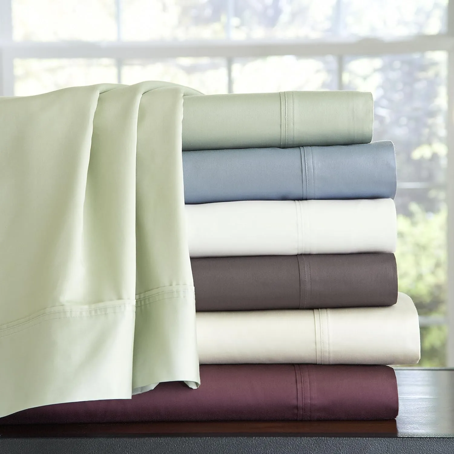Pointehaven 400 Thread Count Deep Pocket 100% Sheet Set, Queen, Ivory