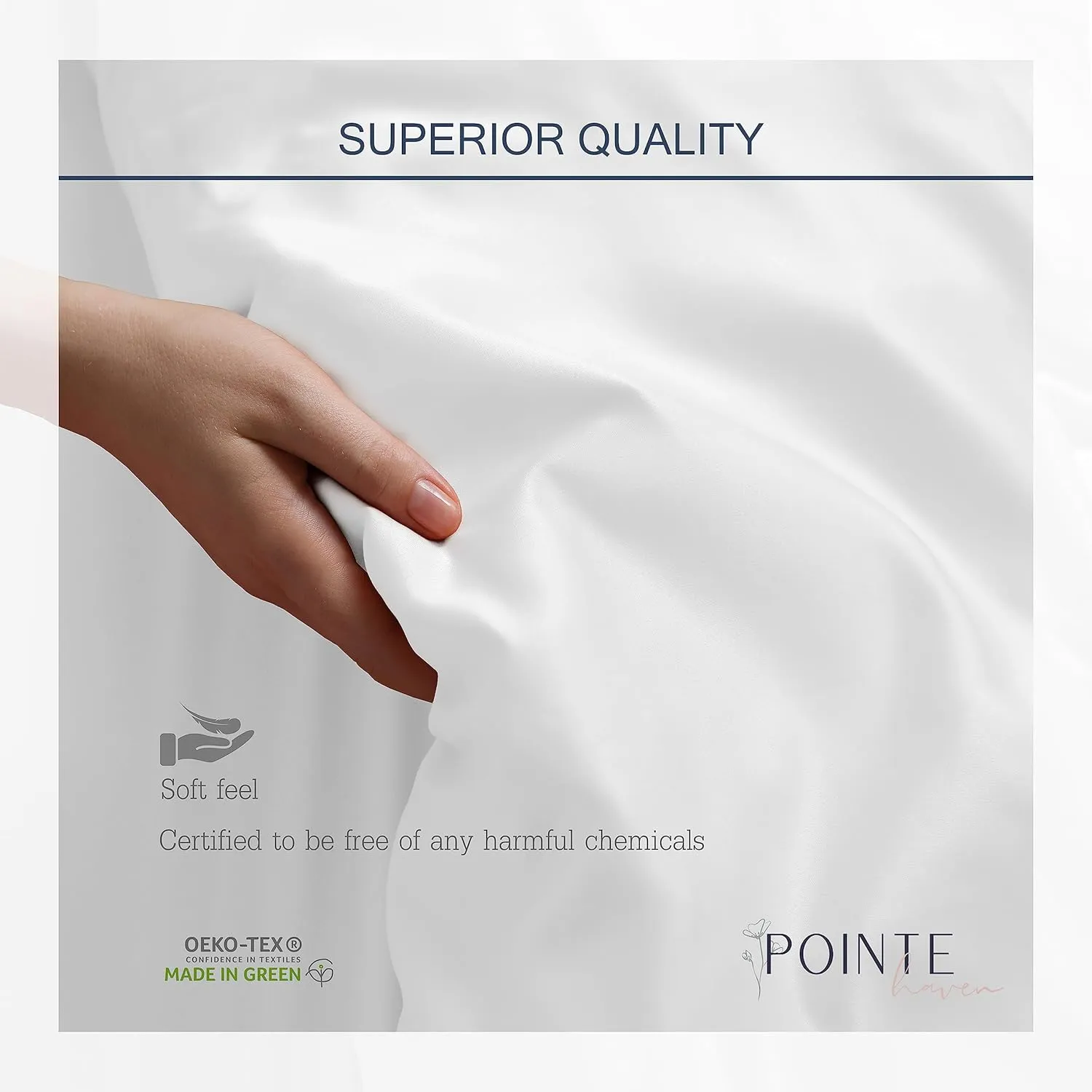 Pointehaven 400 Thread Count Deep Pocket 100% Sheet Set, Queen, Ivory
