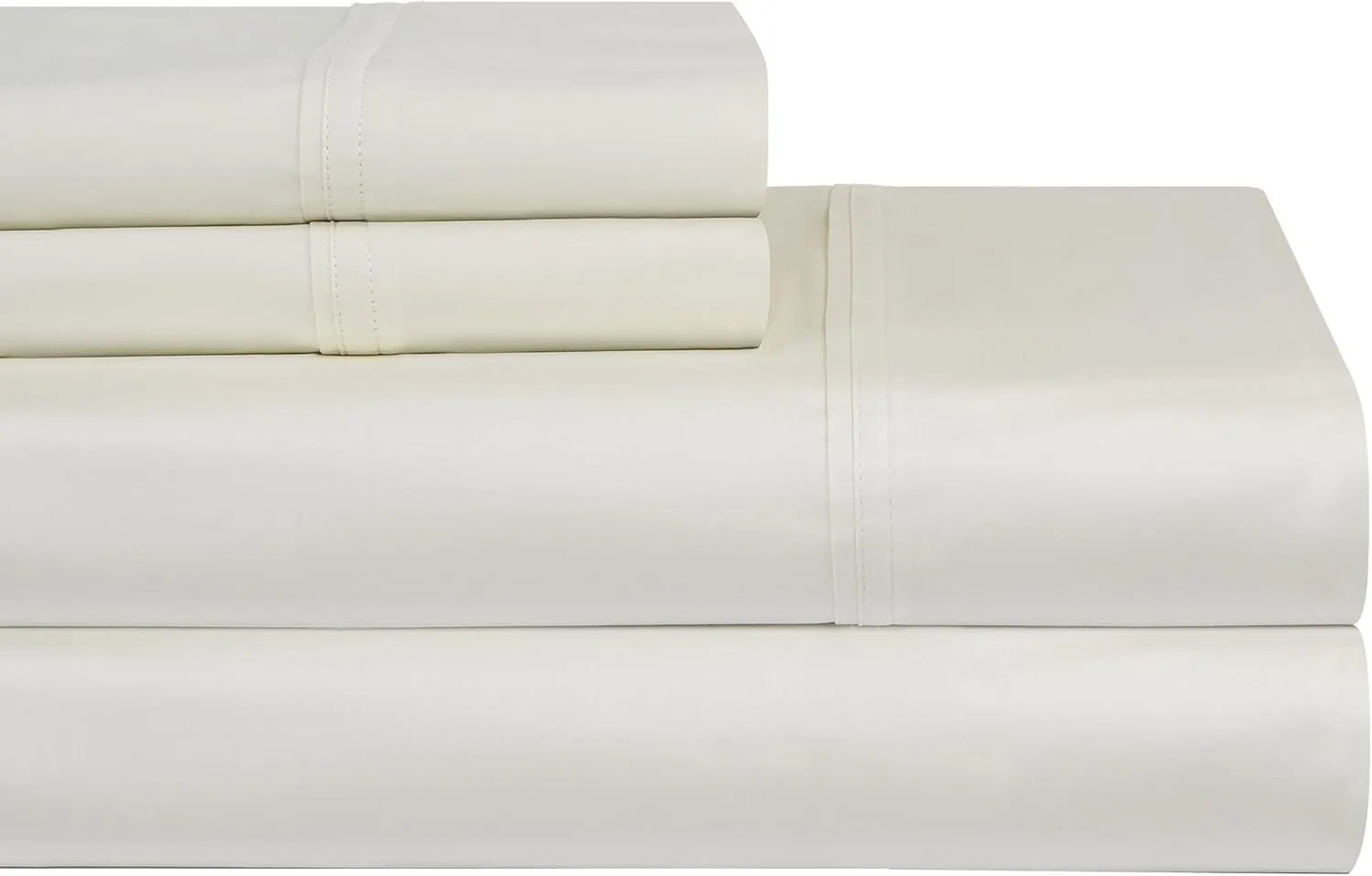 Pointehaven 400 Thread Count Deep Pocket 100% Sheet Set, Queen, Ivory