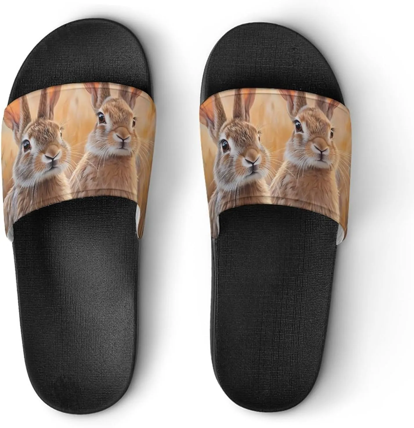 Prairies Hare Rabbits Slippers Indoor Outdoor Unisex House Slipper Shower Slippers Non-Slip Open Toe Shoes
