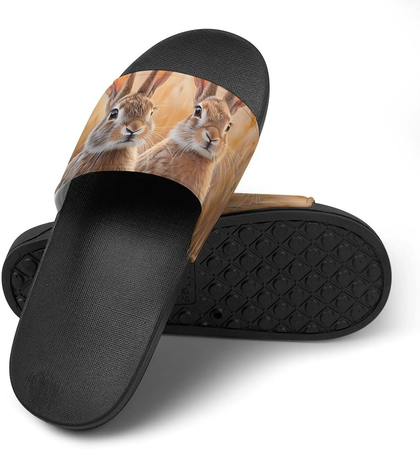 Prairies Hare Rabbits Slippers Indoor Outdoor Unisex House Slipper Shower Slippers Non-Slip Open Toe Shoes