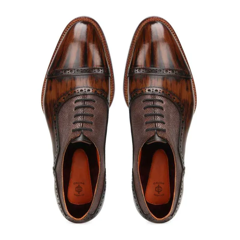 Premium Captoe Shiny Leather Oxford Shoes