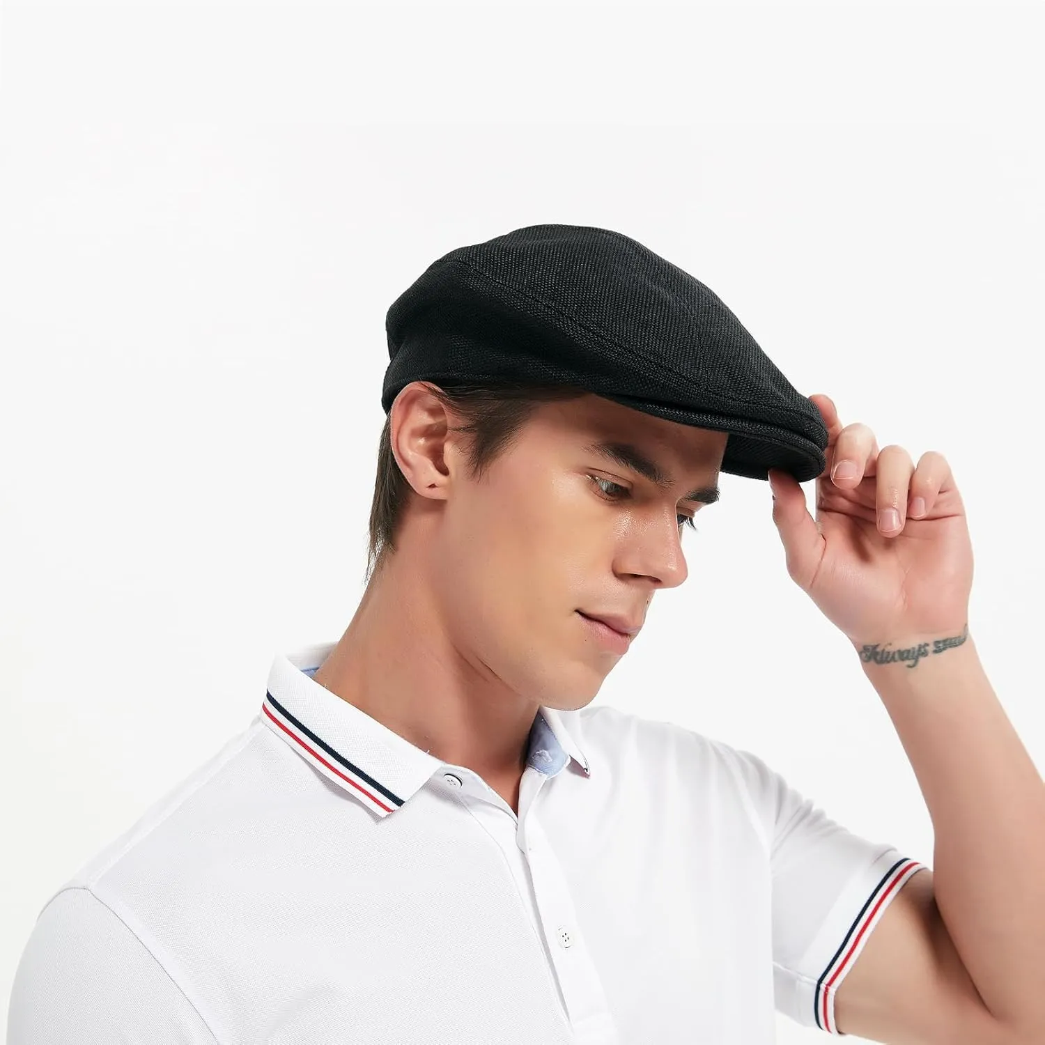Premium Linen Flat Cap Ivy hat,Vintage Newsboy Hat Beret for Unisex-Breathable Sun Hats for Men Women