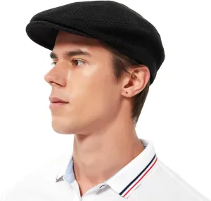 Premium Linen Flat Cap Ivy hat,Vintage Newsboy Hat Beret for Unisex-Breathable Sun Hats for Men Women