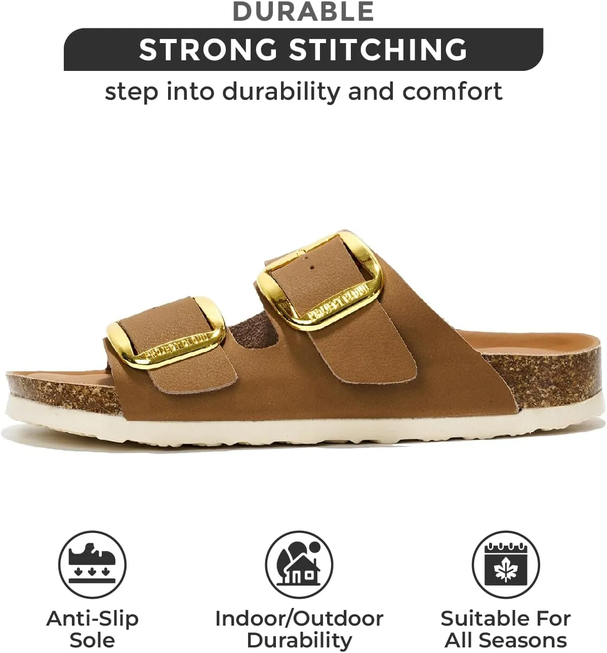 Project Cloud Genuine Leather Flat Sandals for Women 2025 Comfortable Beach Essentials Womens Sandals Memory Foam Vacation Essentials Slides for Women Footwear (Santorini)