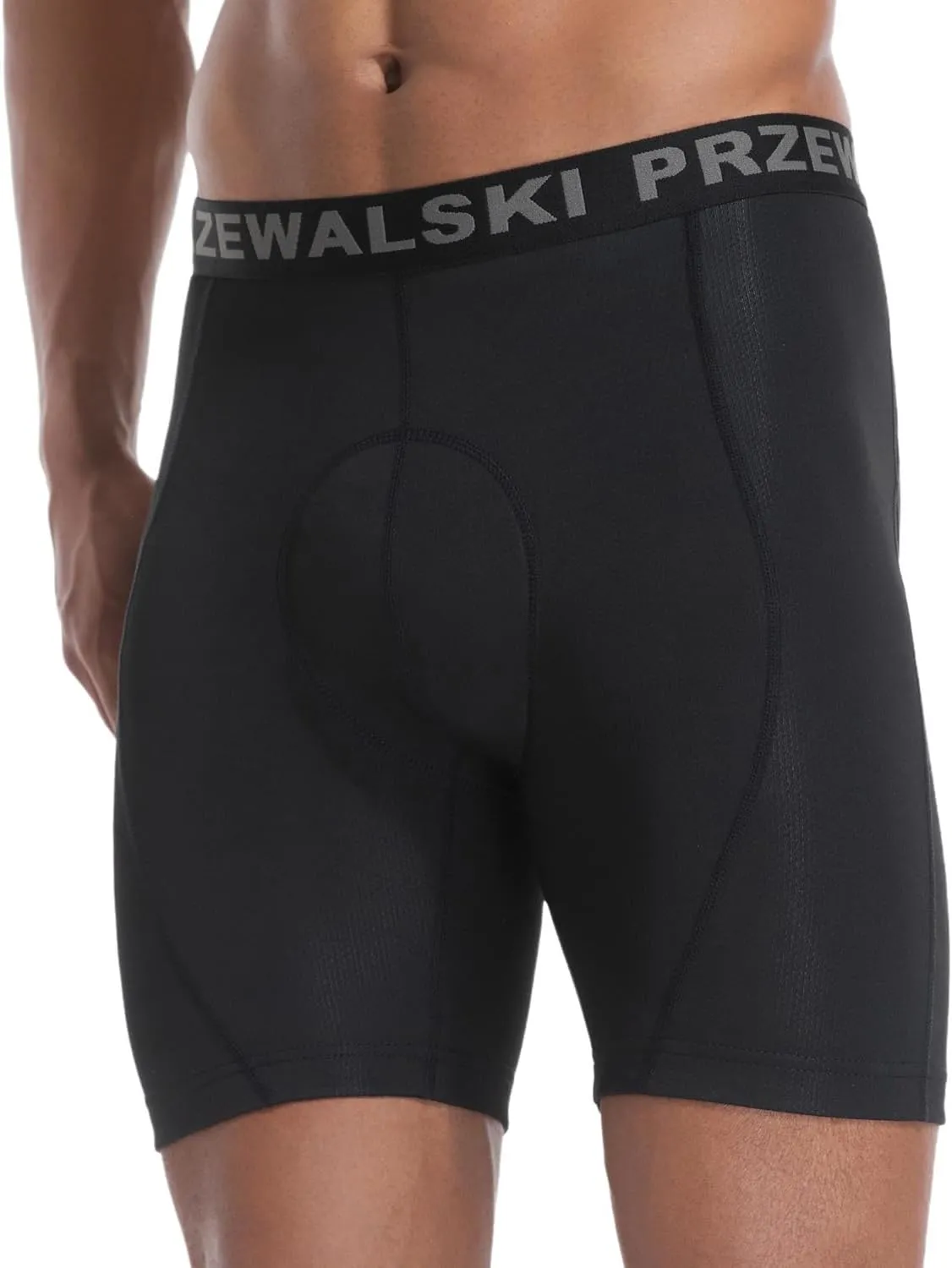 Przewalski Mens Cycling Underwear Shorts 4D Padded Bike Undershorts Bicycle MTB Liner Shorts with Silicone Leg Grippers