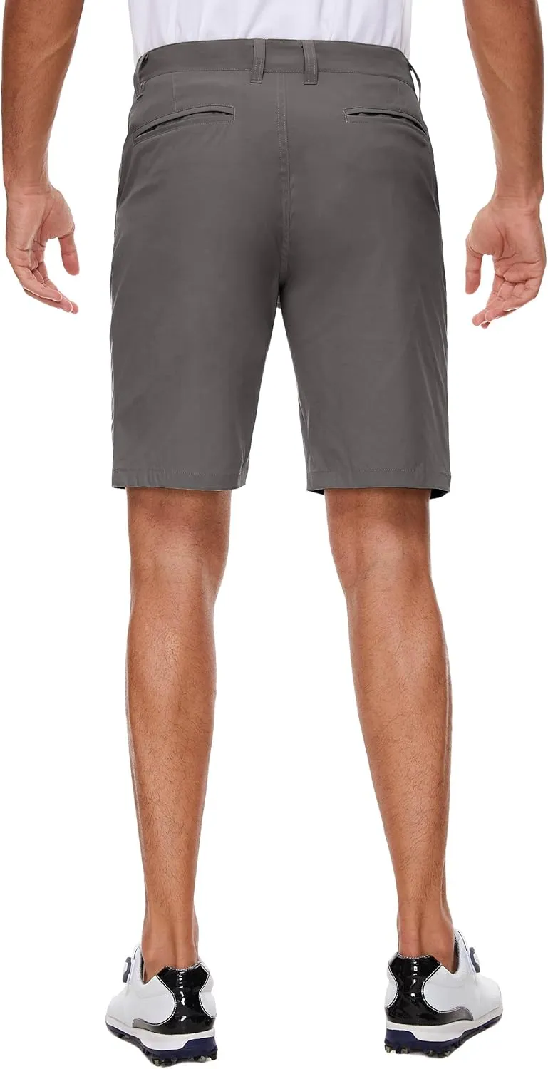 PULI Men's Golf Shorts Stretch Casual Dress 10 Inch Inseam Lightweight Quick Dry Waterproof Hiking Shorts with Pockets