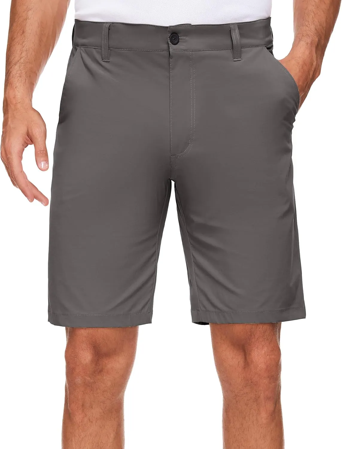 PULI Men's Golf Shorts Stretch Casual Dress 10 Inch Inseam Lightweight Quick Dry Waterproof Hiking Shorts with Pockets