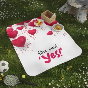 "She Said Yes" Picnic Blanket