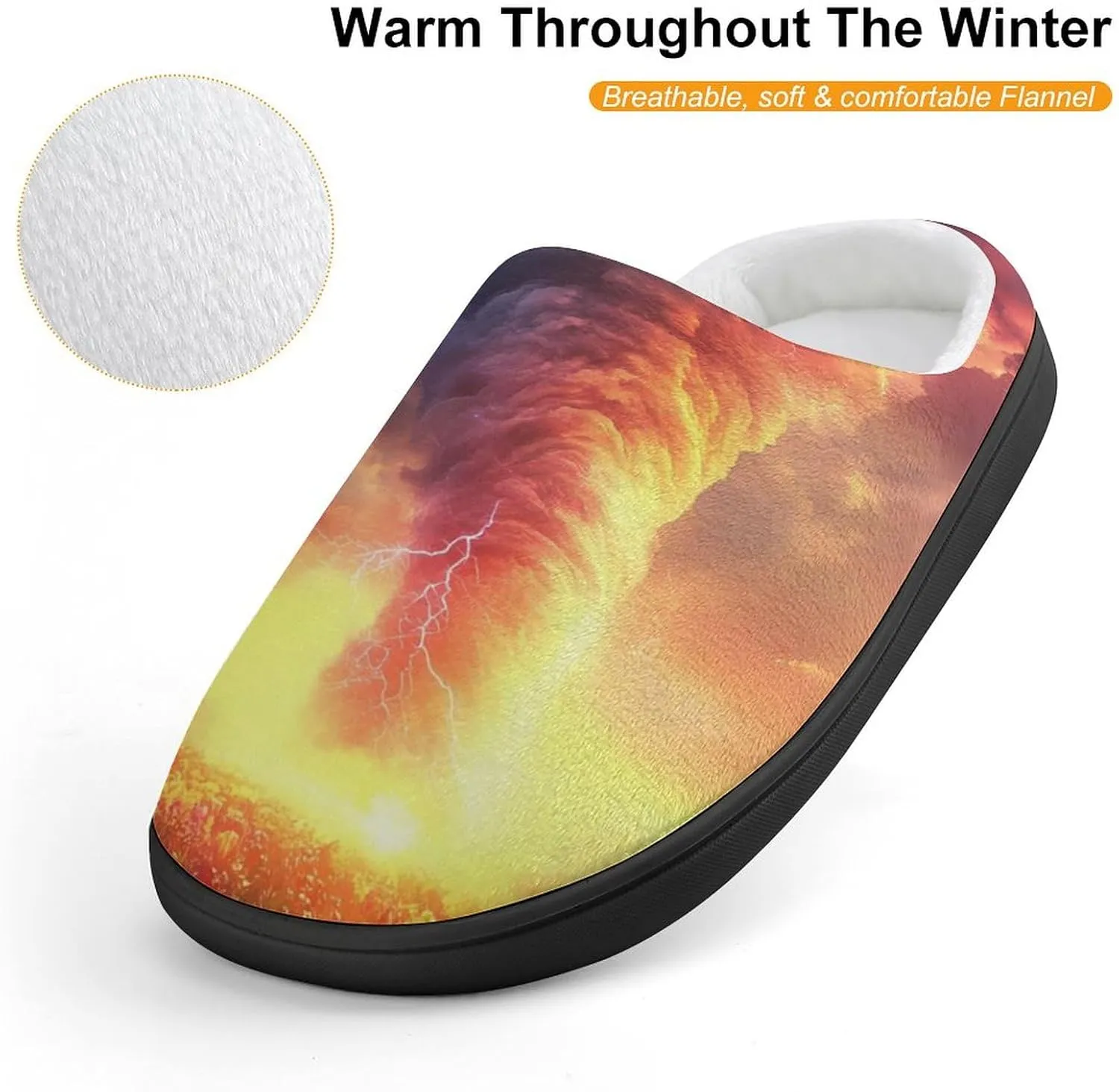 Rainbow Storm Slippers Non-slip House Slippers Home Shoes Indoor Outdoor Slippers For Girls Boys