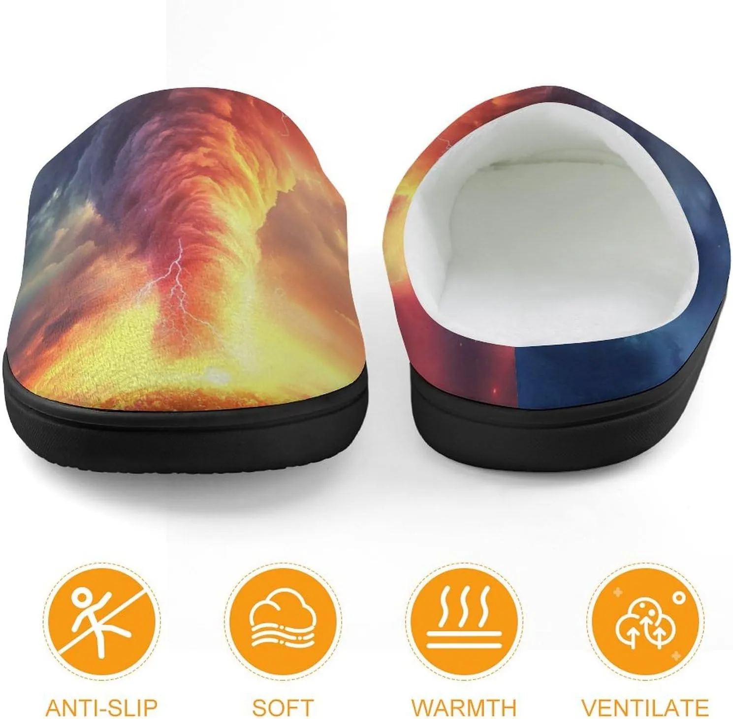 Rainbow Storm Slippers Non-slip House Slippers Home Shoes Indoor Outdoor Slippers For Girls Boys