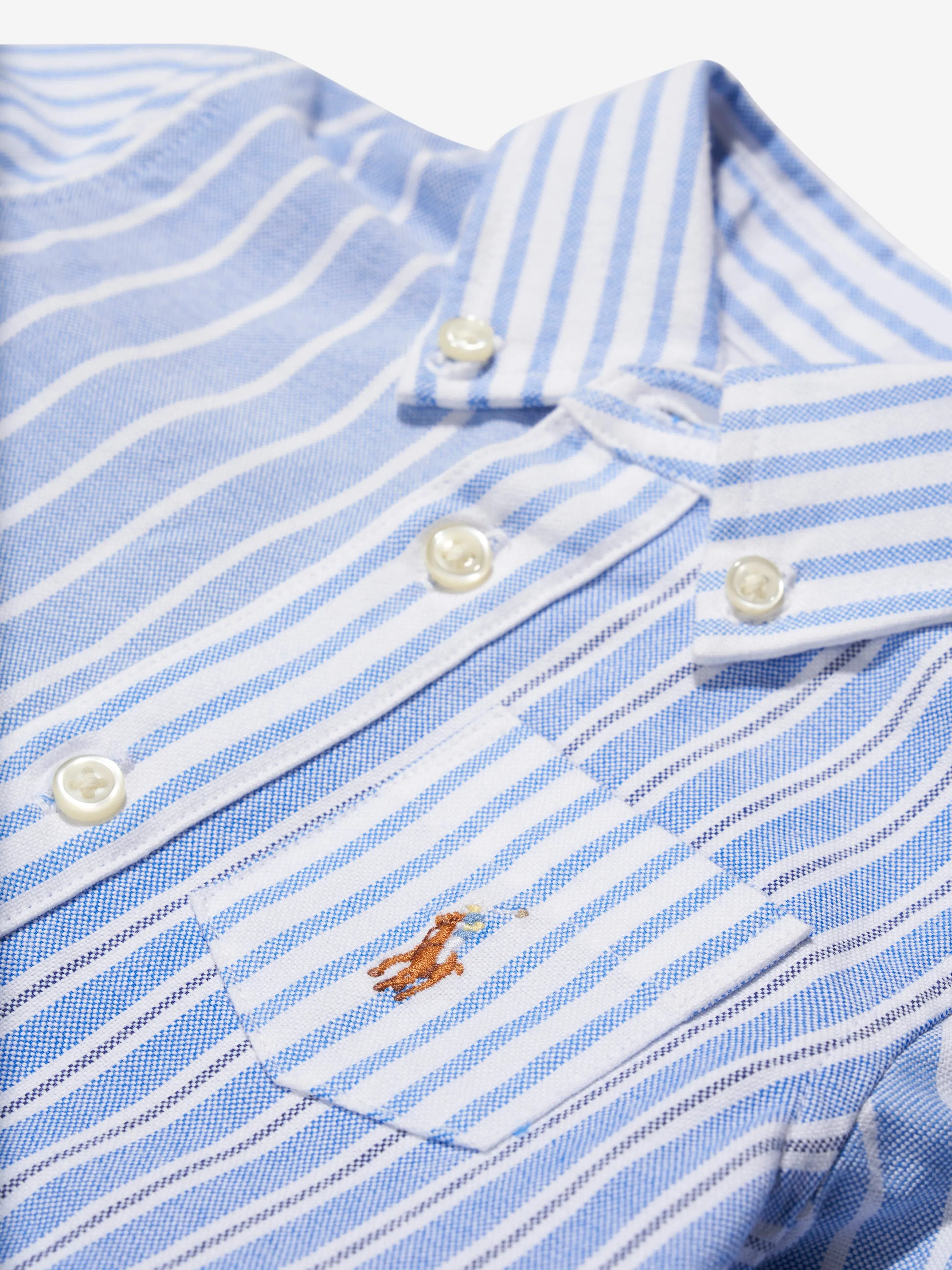Ralph Lauren Baby Boys Oxford Shirt Babygrow in Blue