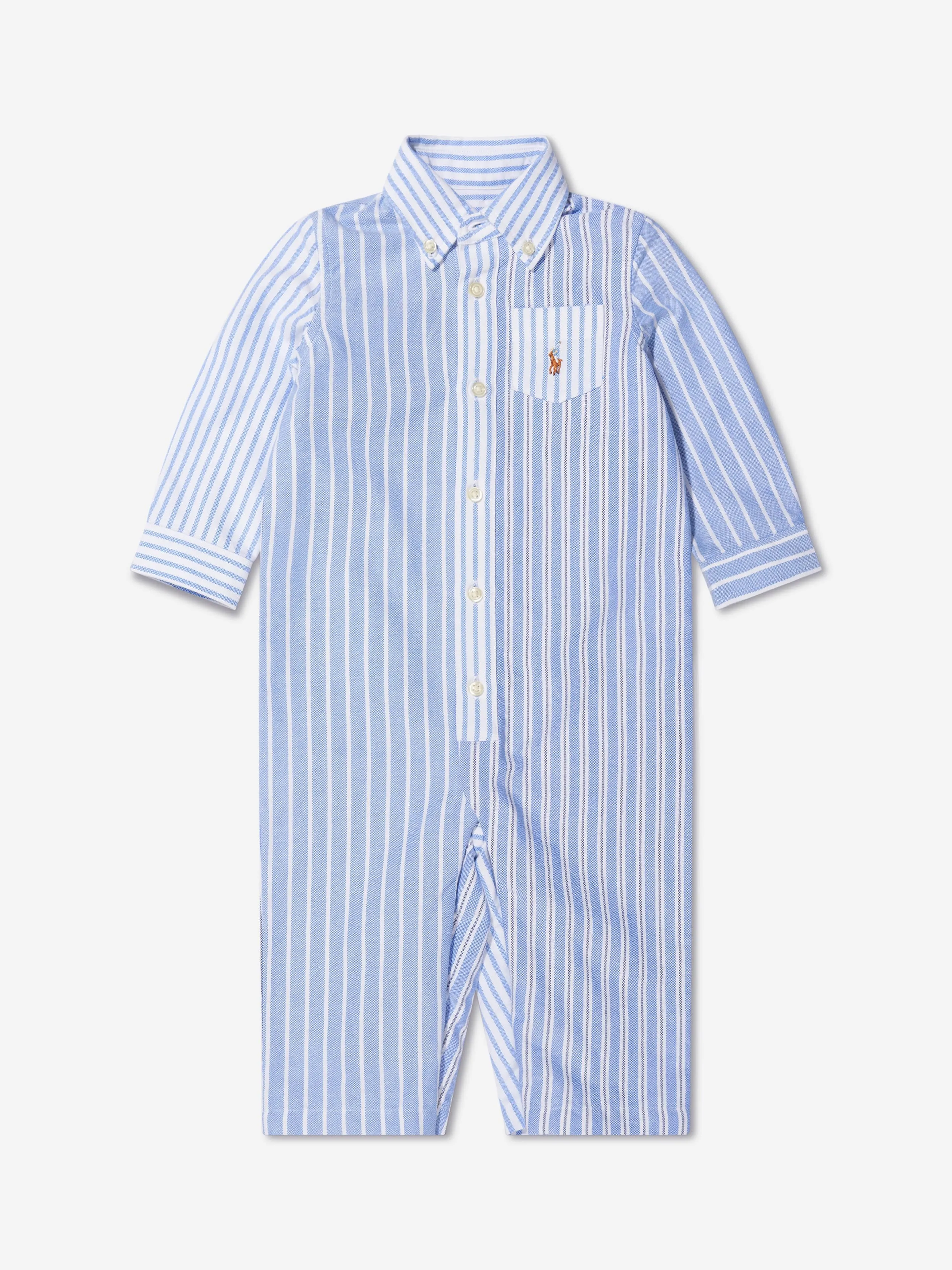 Ralph Lauren Baby Boys Oxford Shirt Babygrow in Blue
