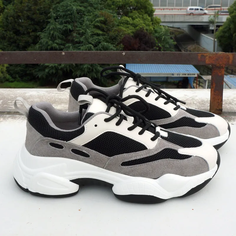 RASFAB 109 Genuine Leather Mesh Breathable Women's Platform Sneakers