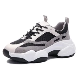 RASFAB 109 Genuine Leather Mesh Breathable Women's Platform Sneakers