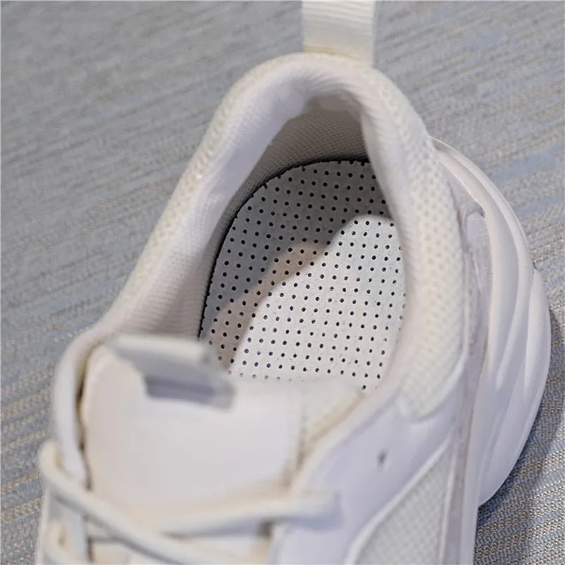 RASFAB 109 Genuine Leather Mesh Breathable Women's Platform Sneakers