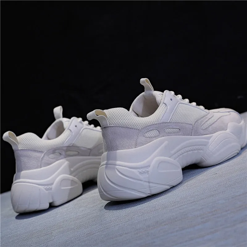 RASFAB 109 Genuine Leather Mesh Breathable Women's Platform Sneakers