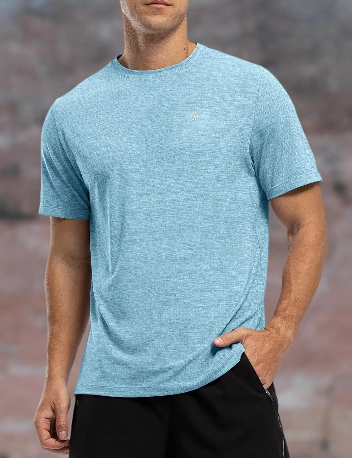 Rdruko Men's Dry Fit Workout Shirts Moisture Wicking Short Sleeve Athletic Running Gym Active T Shirts