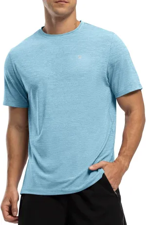Rdruko Men's Dry Fit Workout Shirts Moisture Wicking Short Sleeve Athletic Running Gym Active T Shirts