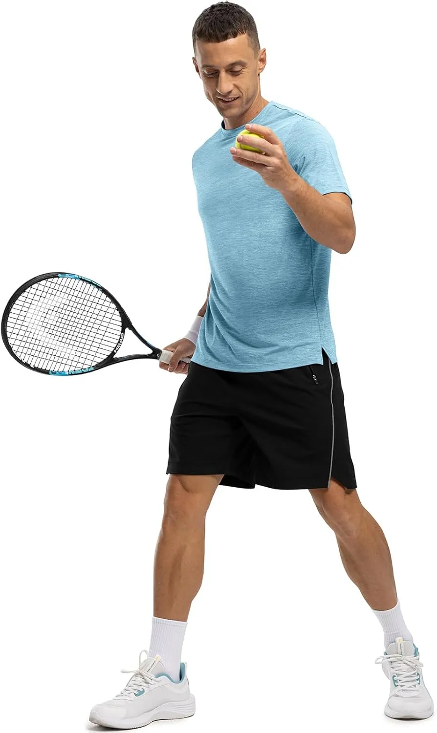 Rdruko Men's Dry Fit Workout Shirts Moisture Wicking Short Sleeve Athletic Running Gym Active T Shirts