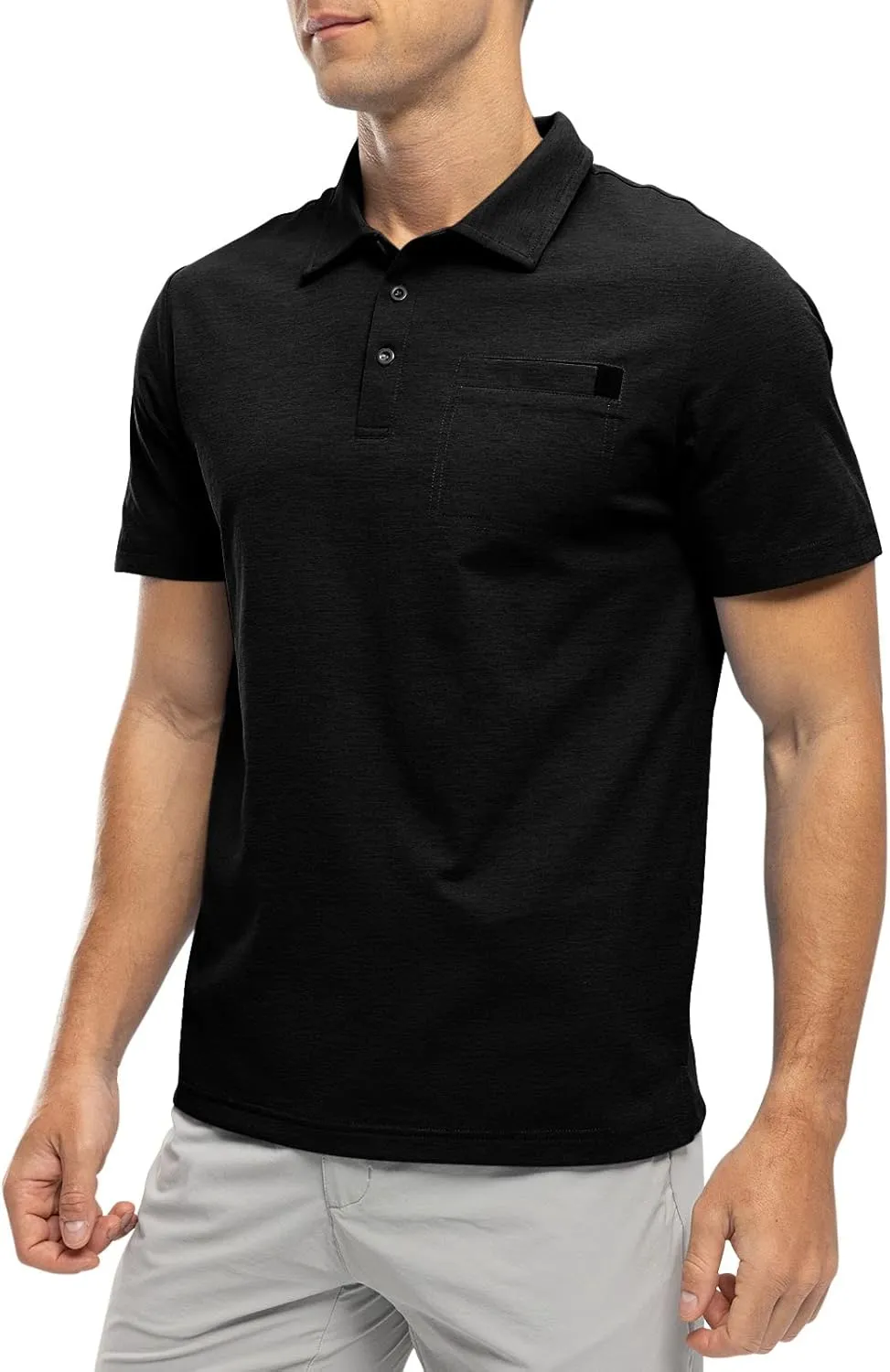 Rdruko Men's Polo Shirts Short Sleeve Dry Fit Golf Shirt with Pocket Collared Tee Shirts Athletic Casual