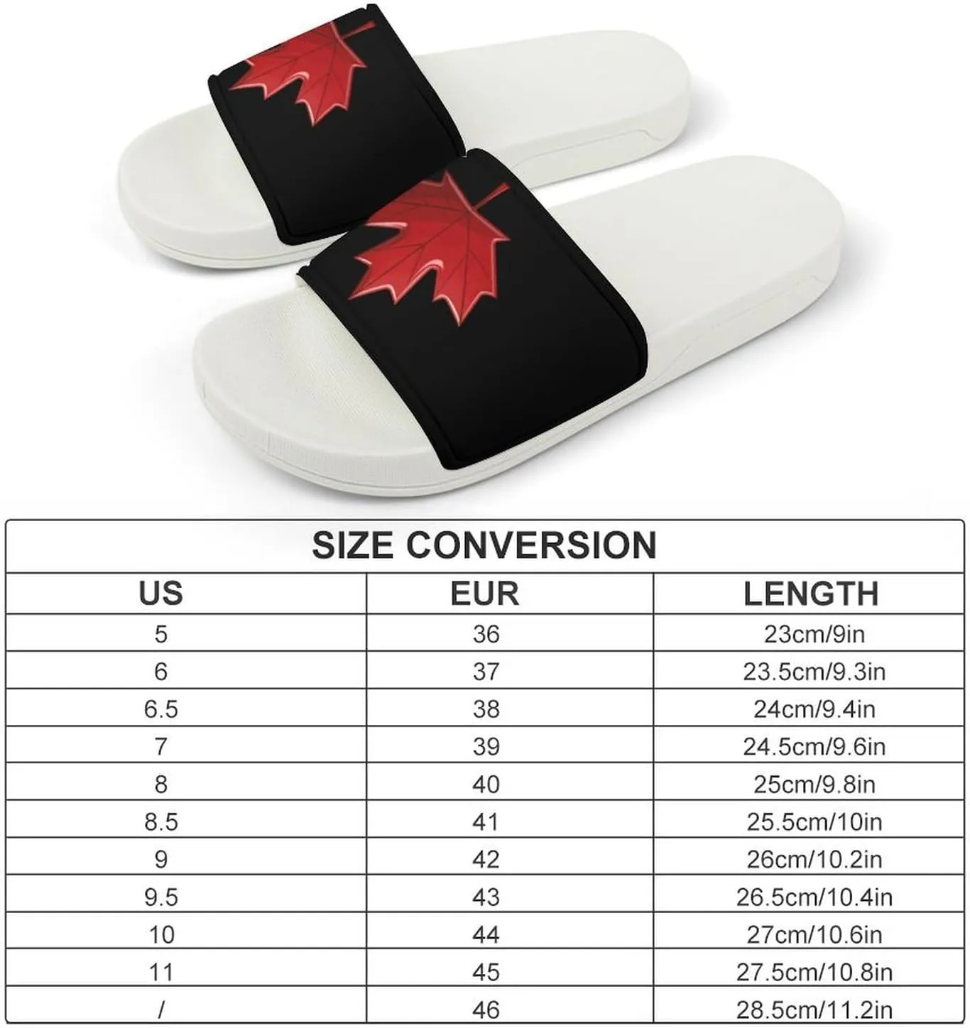 Red Canada Flag Maple Leaf Open Toe Slippers for Women And Men Non Slip Shower Slippers Home Slippers