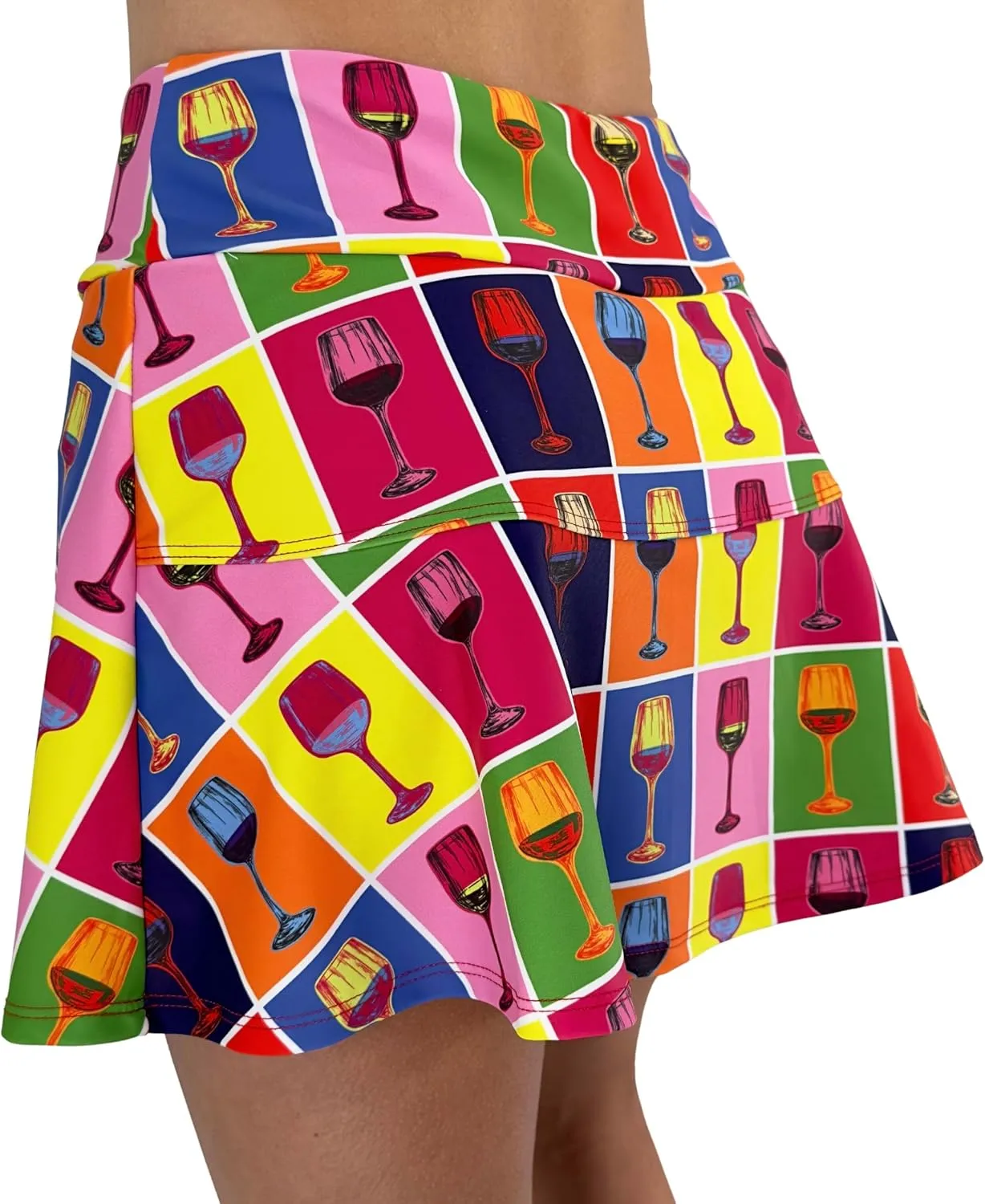 Red Winehol Performance Tennis Skirt | Pickleball Skort | Athletic Skirt with Red Shorts