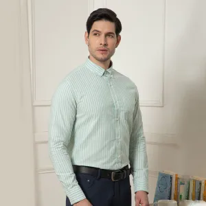 Regal Oxford Stripe Shirt In Sage