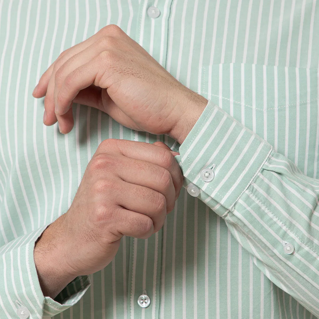 Regal Oxford Stripe Shirt In Sage