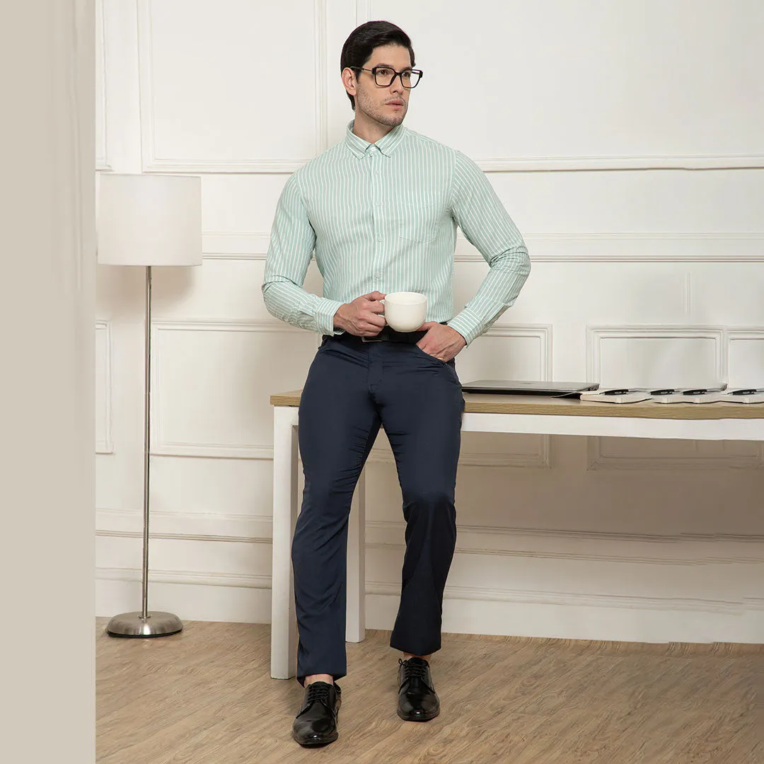 Regal Oxford Stripe Shirt In Sage