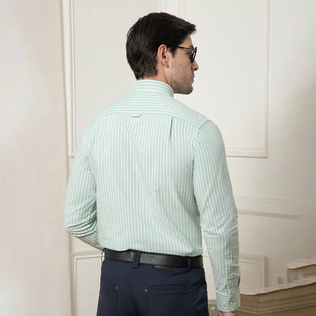 Regal Oxford Stripe Shirt In Sage