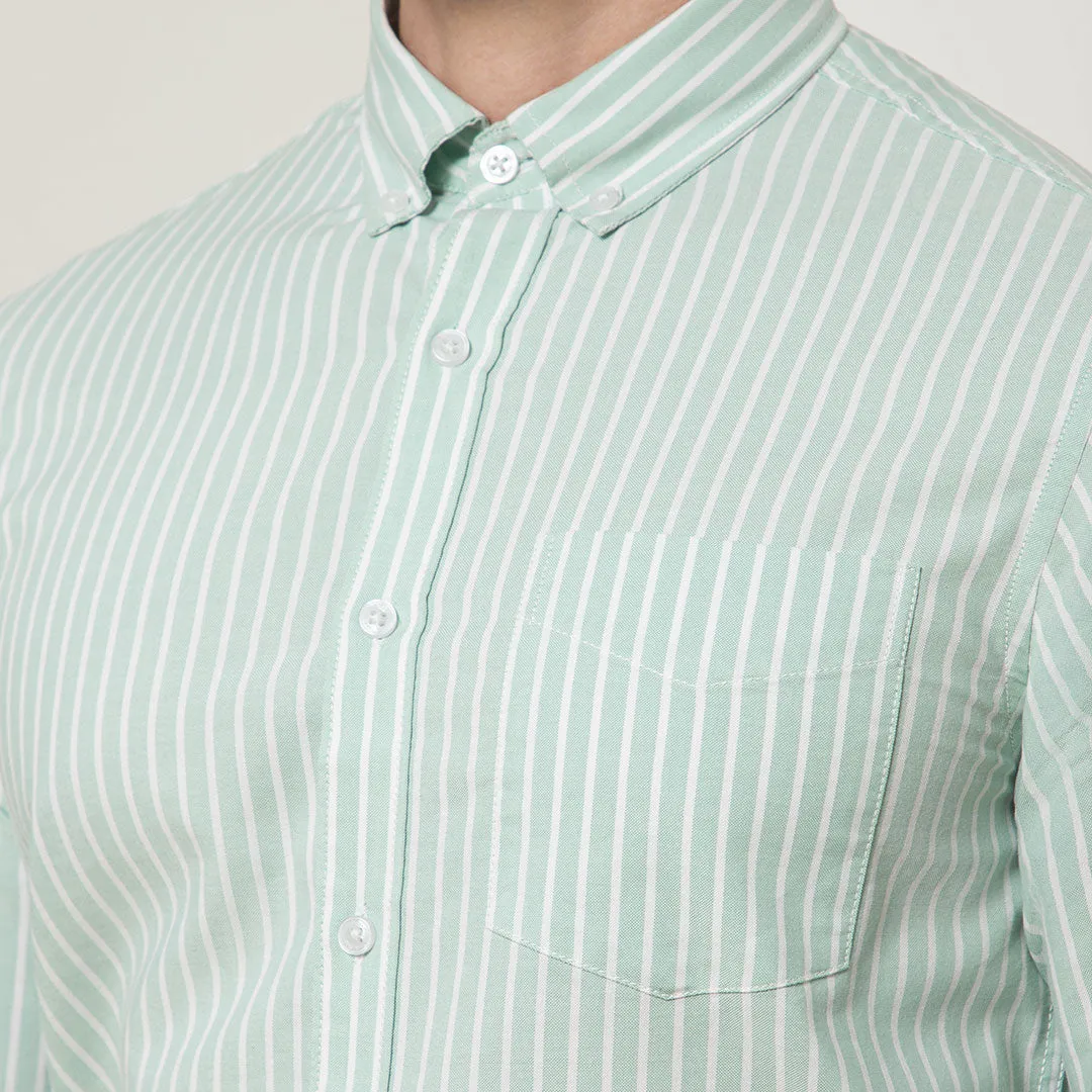 Regal Oxford Stripe Shirt In Sage