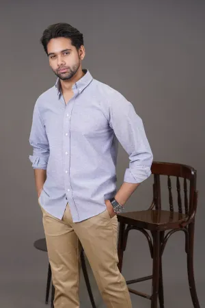 Regular Fit Casual Shirt - Oxford Dark Grey Plain