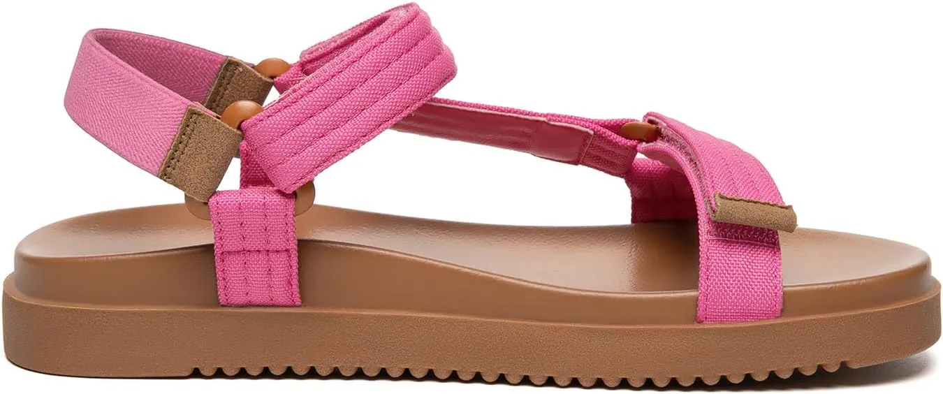Rihero Women's Flat Sandals Comfortable Open Toe Adjustable Strap Walking Footbed Sandals
