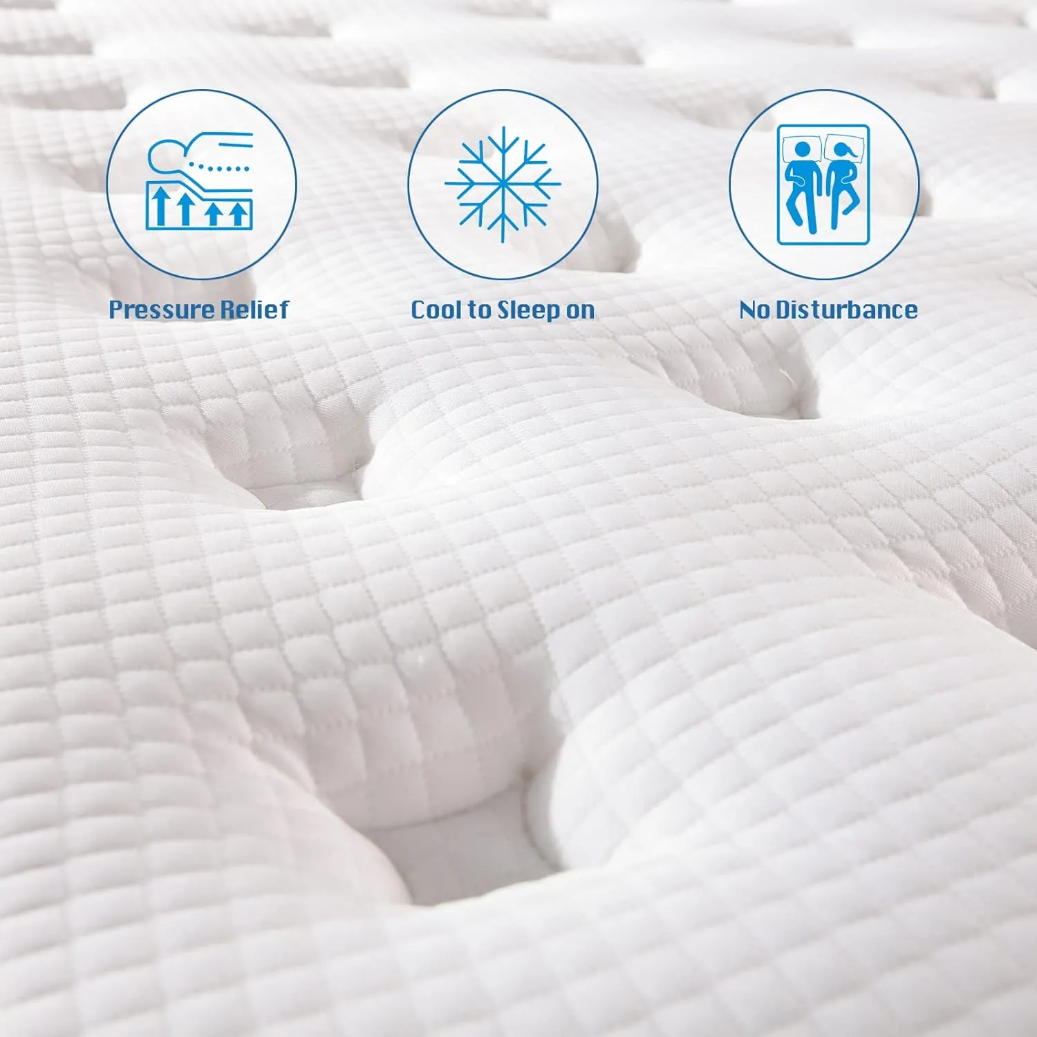 Rimensy King Mattress, 14 Inch Hybrid Mattress in a Box, Gel Foam Mattress, Individually Wrapped Pocket Coils Innerspring Mattress, Support & Pressure Relief, Medium, 76"*80"*14"