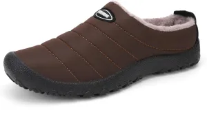 Rojeam Mens Womens Winter Warm Slippers Fur Lined House Shoes Non-Slip for Indoor Outdoor