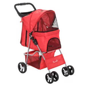 Rootz Dog Stroller - Pet Buggy - Foldable Carrier - Waterproof Comfort - 75L x 46W x 94H cm
