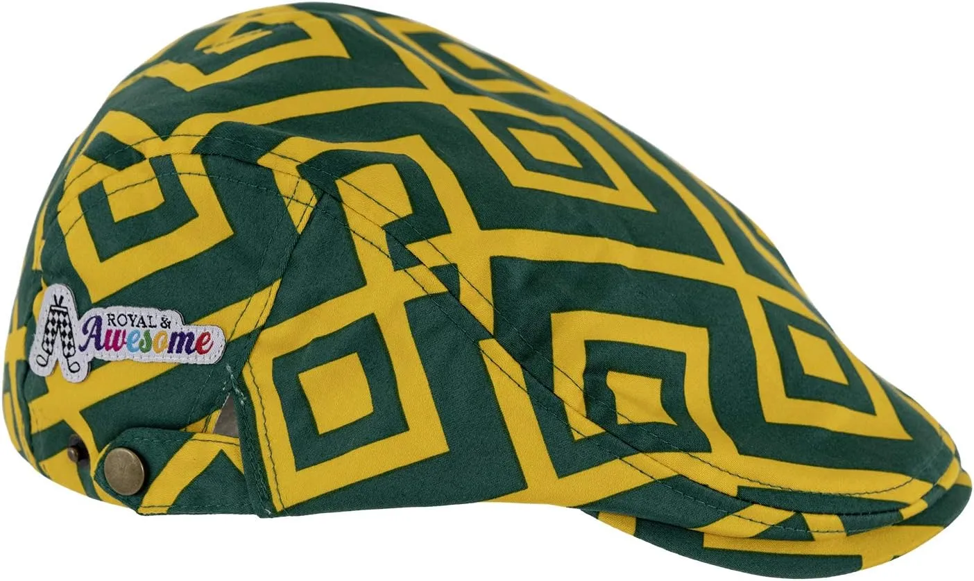 Royal & Awesome Men's Golf Flat Cap, Funny Golf Hats