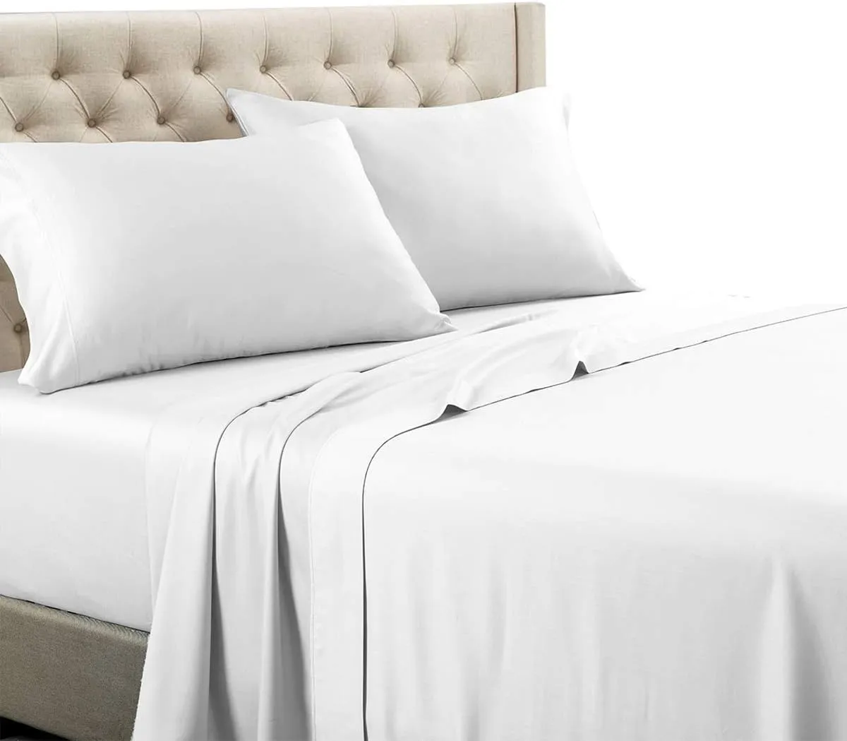 Royal Tradition Solid 600 Thread Count, 100-Percent Cotton Twin Extra Long (XL) Bed Sheets Set (White) Breathable, Deep Pocket, 3 Piece Sheet Set