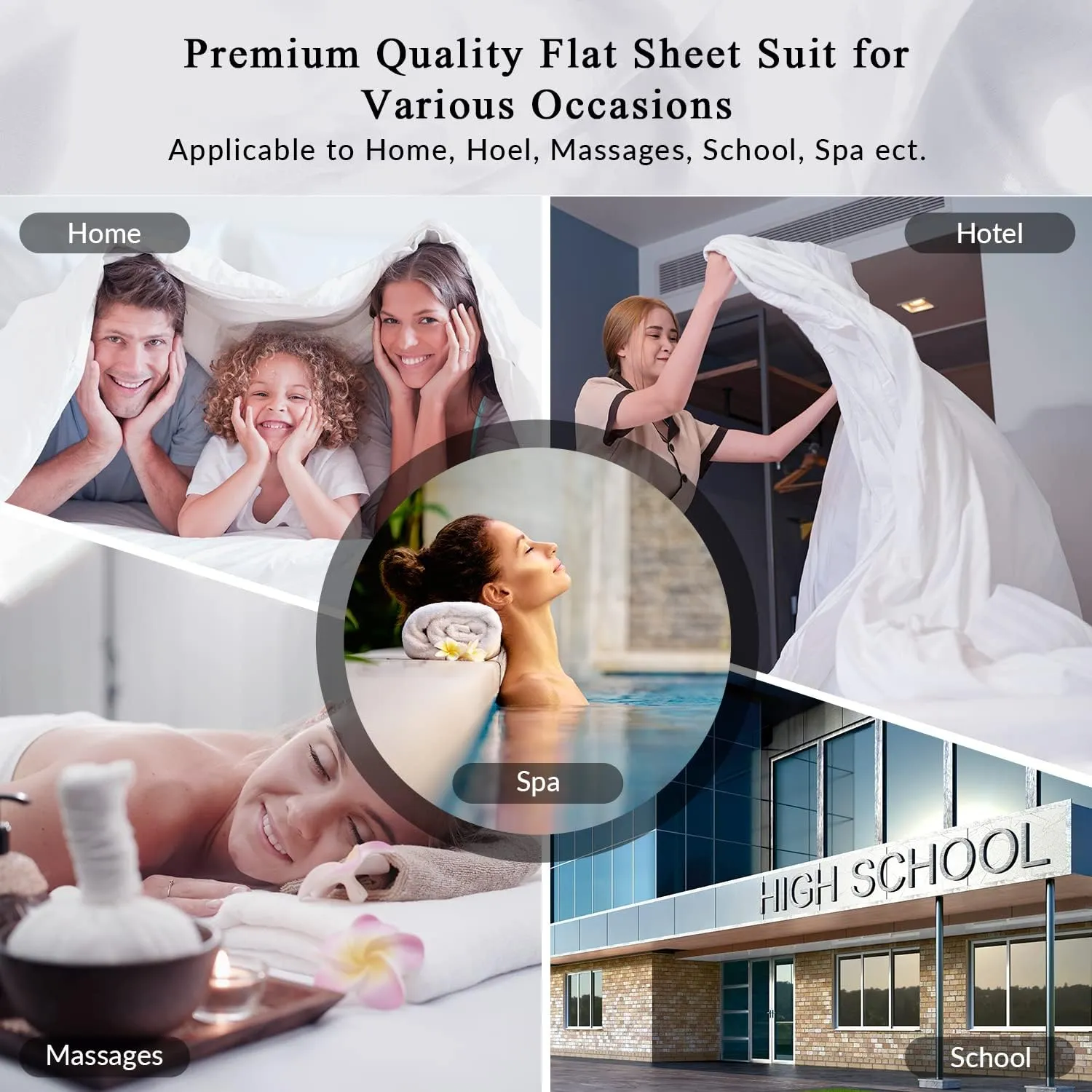 Royale Linens 6 Pack Bulk Flat Sheet Set - Top Sheets - Soft 1800 Microfiber -Wrinkle & Stain Resistant - for Hotel, Massage Table, Hospital, Dorm - Twin XL Flat Sheet Sold Separately (Twin Xl, White)