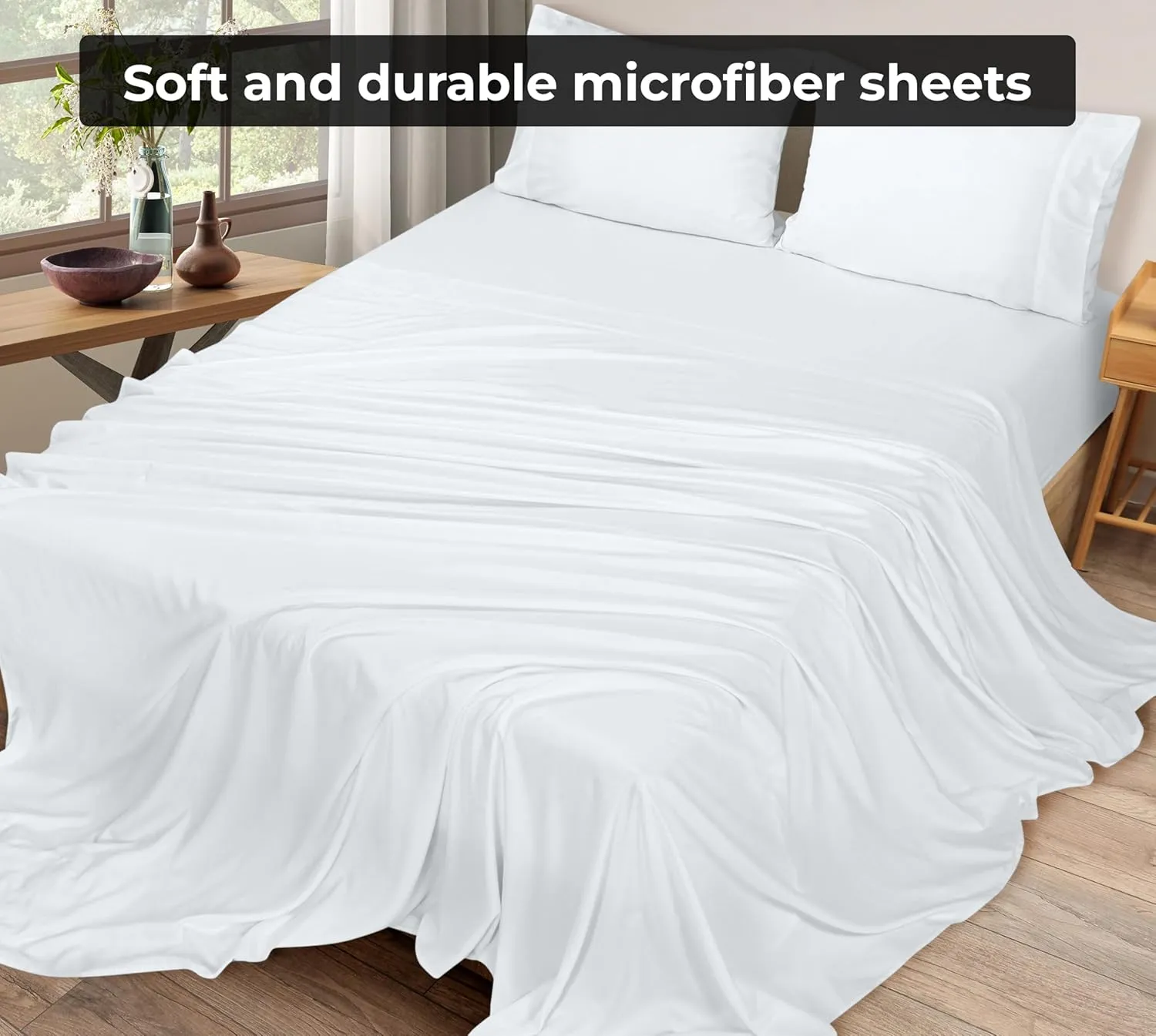 Royale Linens 6 Pack Bulk Flat Sheet Set - Top Sheets - Soft 1800 Microfiber -Wrinkle & Stain Resistant - for Hotel, Massage Table, Hospital, Dorm - Twin XL Flat Sheet Sold Separately (Twin Xl, White)