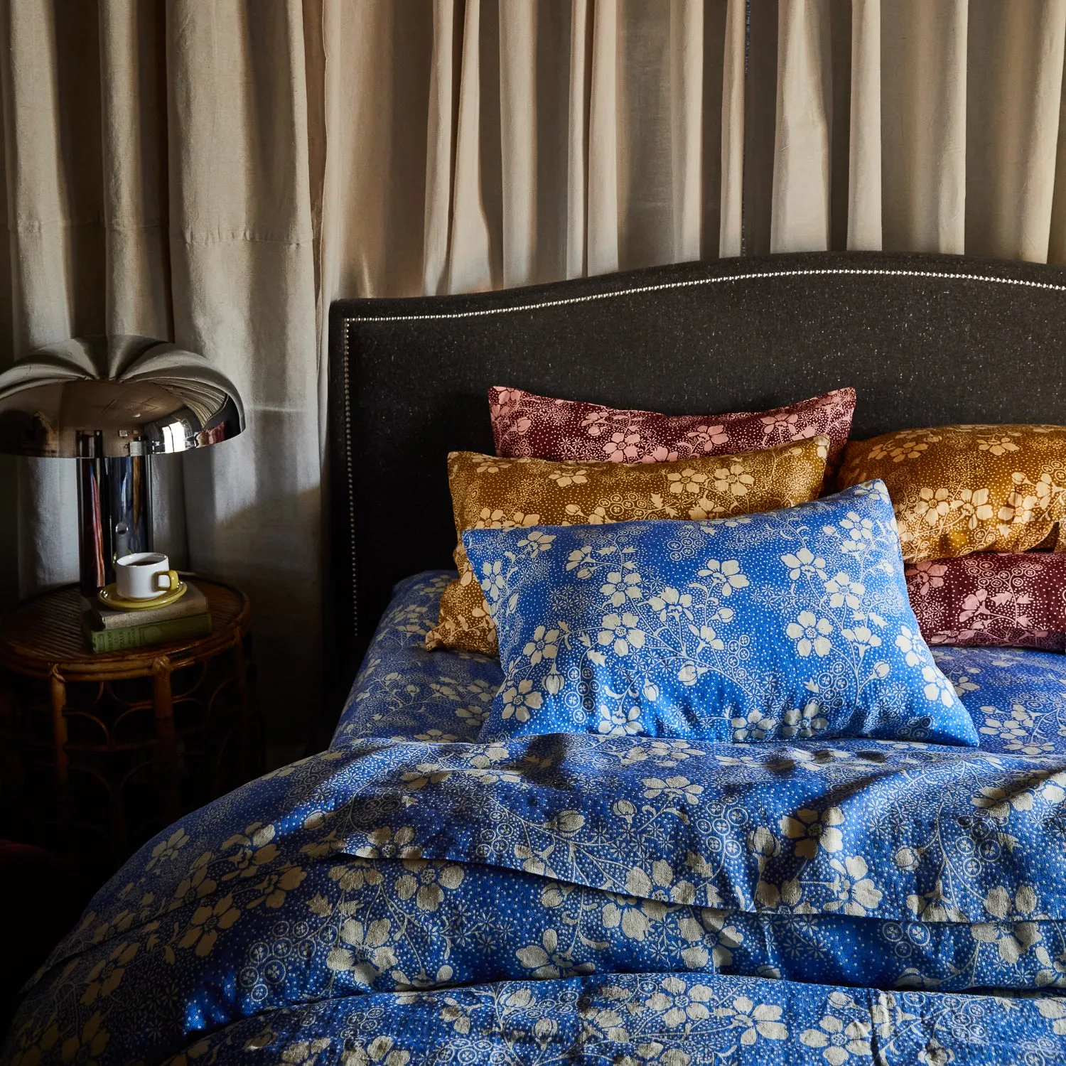 Salina Linen Flat Sheet - Lapis