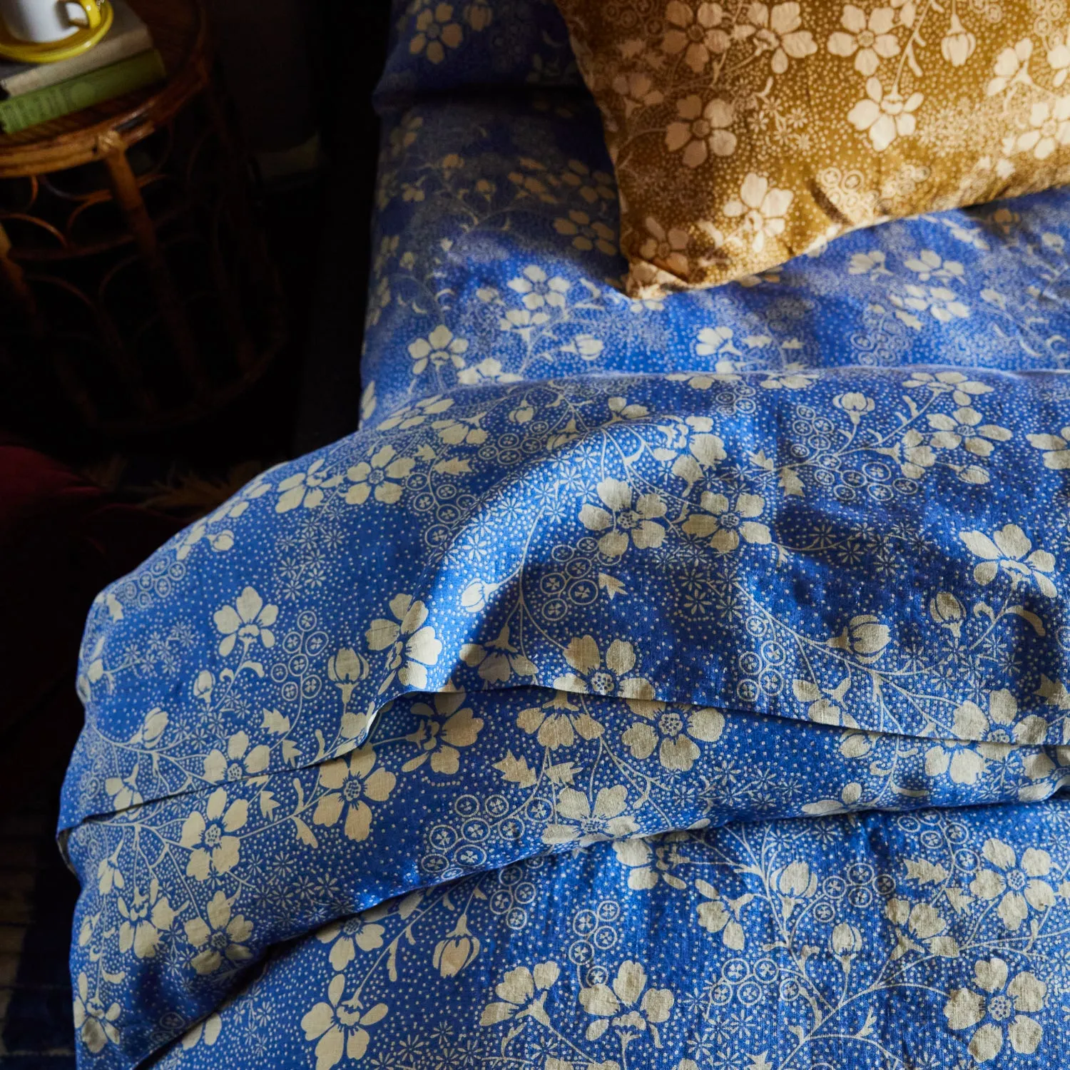 Salina Linen Flat Sheet - Lapis