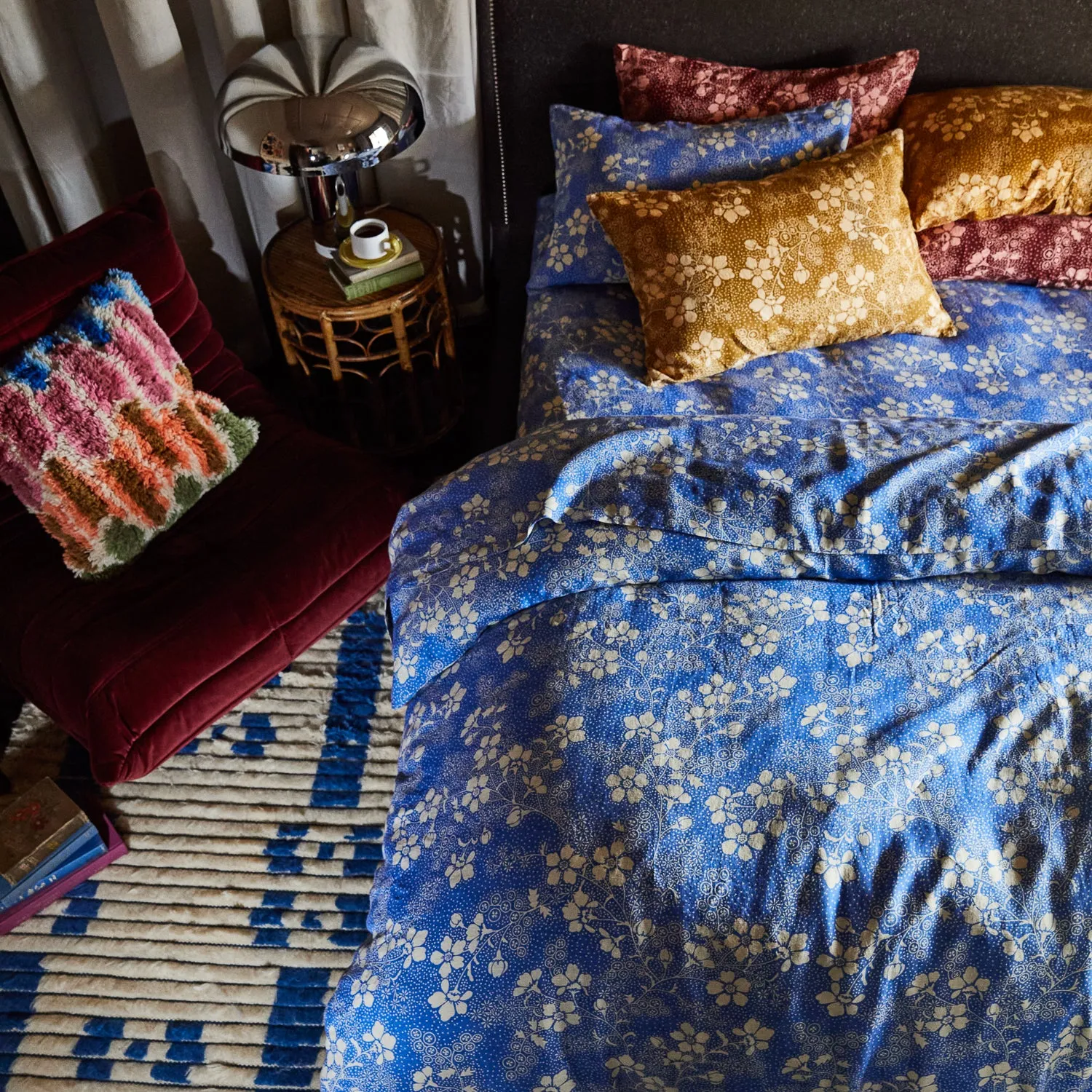Salina Linen Flat Sheet - Lapis