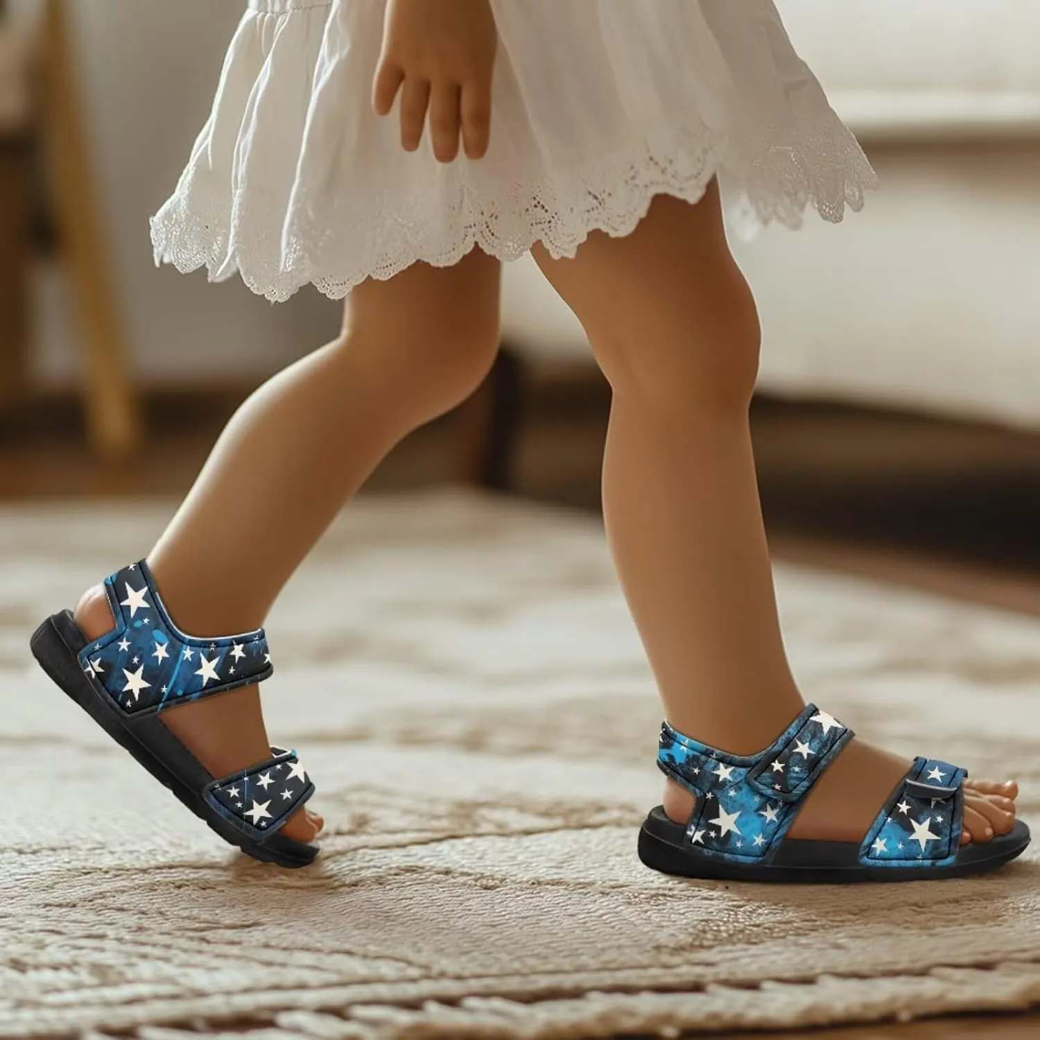 Sandals for Kids Boy Girls Summer Shoes Slide Sandals with Adjustable Strap Toddler Shoes Open Toe Slides