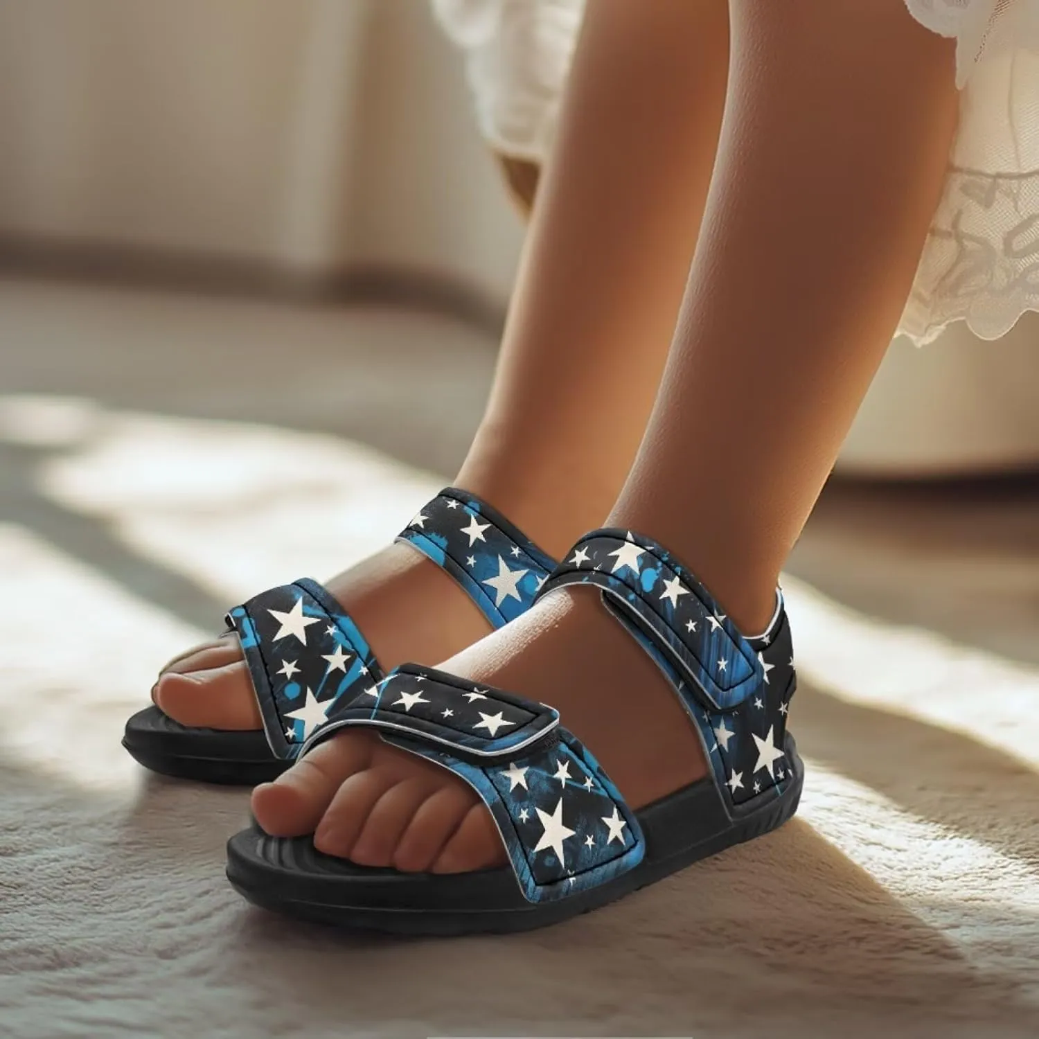 Sandals for Kids Boy Girls Summer Shoes Slide Sandals with Adjustable Strap Toddler Shoes Open Toe Slides