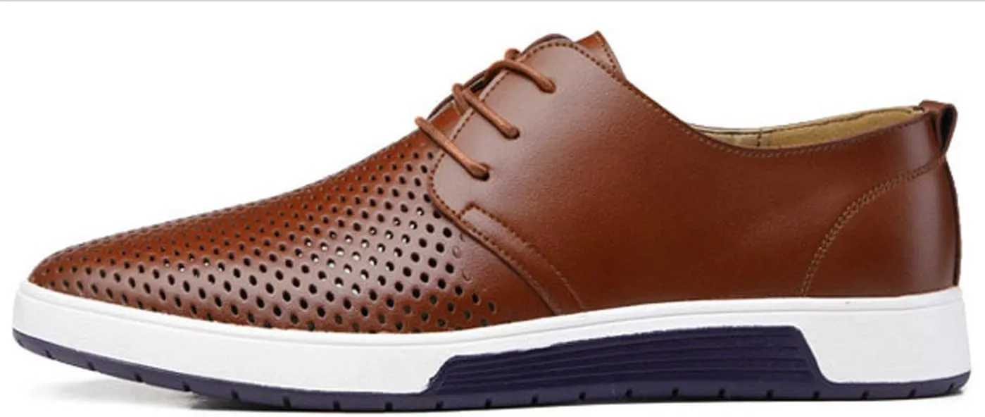 Santimon Men's Oxfords Shoes Casual Lace Up Breathable Formal Dress Mens Slip On Sneakers