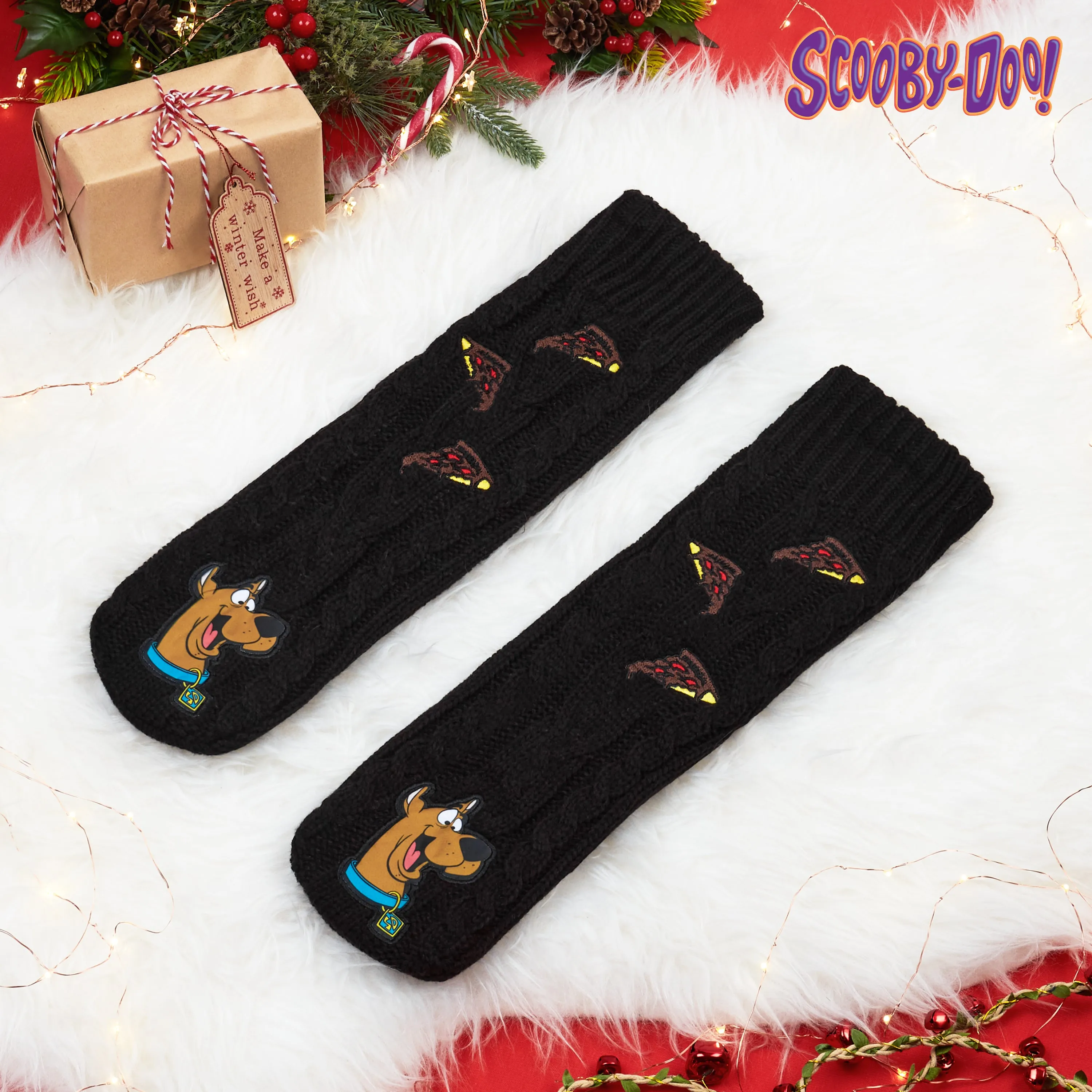 Scooby-Doo! Mens Slipper Socks, Knitted Fluffy Socks Fleece Lining Non Slip