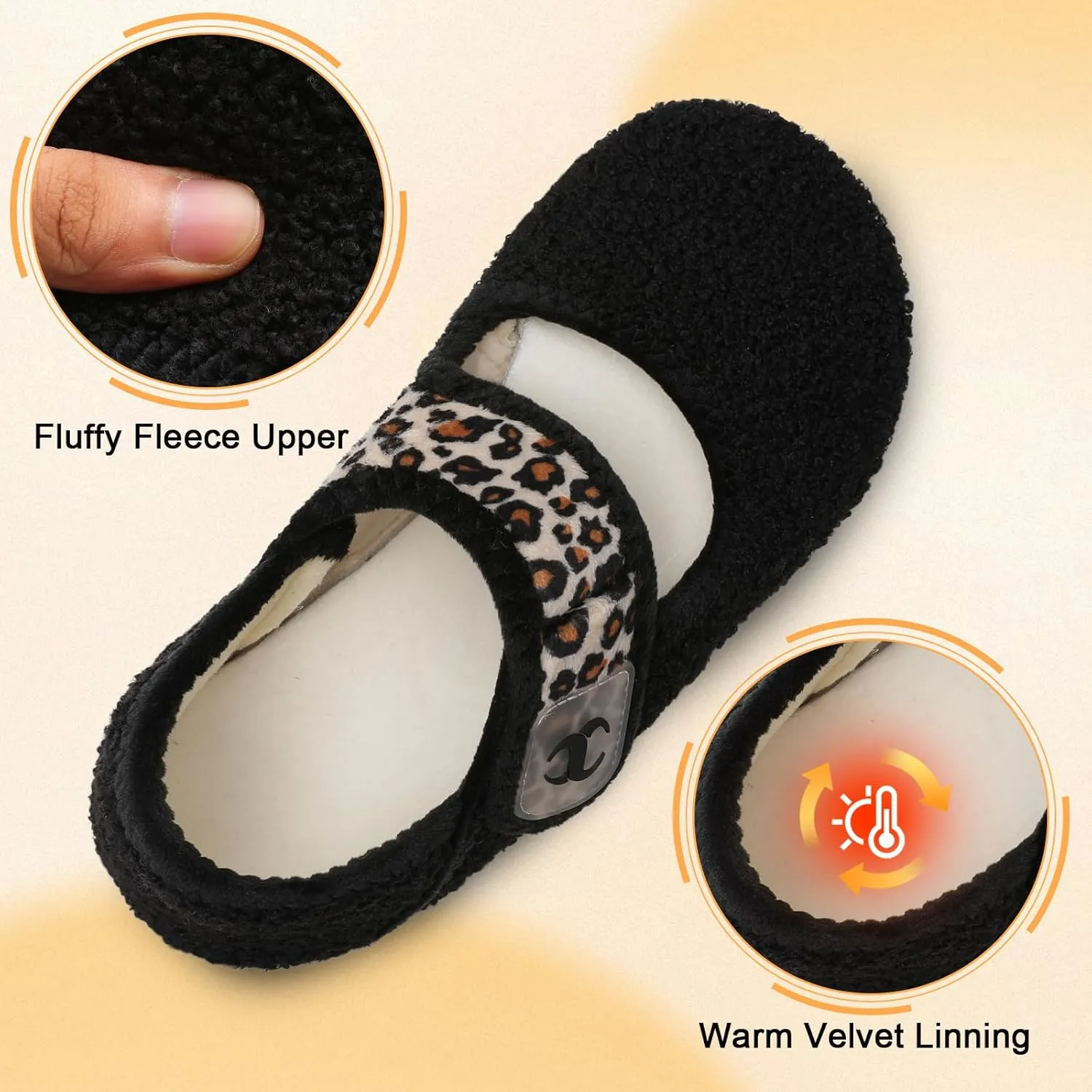 Scurtain Comfy House Slippers for Women Men Wide Diabetic Sock Slippers Soft Slip On Slippers Cozy Barefoot House Shoes